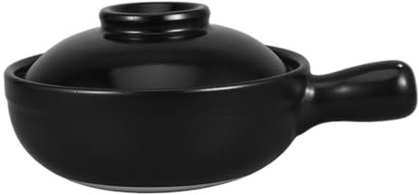 Mikikit Cazuela de Barro Japonesa Ollas Pequeñas para Cocinar Ollas de Barro para Sopa para Arroz con Tapa para Caldo y Agua Cocina