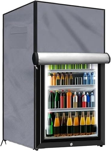 Copertura per frigorifero da esterno Oxford 210D, resistente, impermeabile, per proteggere congelatori verticali e frigoriferi (56 x 58 x 86 cm, grigio)