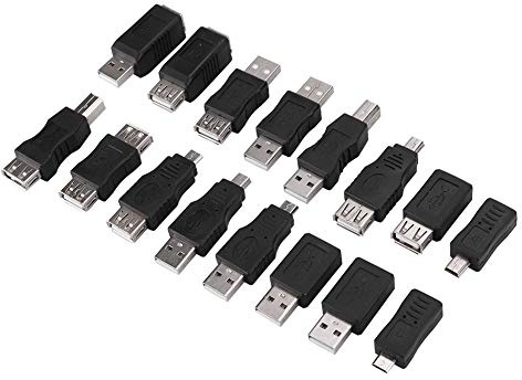 TICFOX USB 2.0 Stecker auf USB Buchse Adapter, Multifunktionale Micro USB Adapter Geeignet für den Anschluss an PC und Andere Elektronische Geräte(16 Stück)