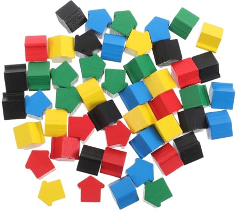Kisangel Holzspielsteine 50 StüCk Spielfiguren FüR Brettspiele Spielmarken Holz Erweiterungspaket FüR Schach Strategisches Spielzeug FüR Kinder Und Erwachsene