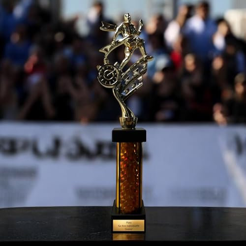 EBERiX POKALE – Laufsport Trophäe mit Wunschgravur, Läufer-Motiv, 30 cm – Marathon, Volkslauf, Sportfest Award, Siegerpokal personalisierbar