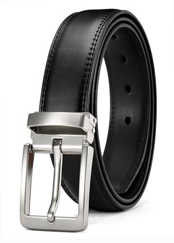 CHAOREN Ledergürtel Herren, Herren Gürtel Leder 32mm für Business Anzug | Formelle Anlässe Anzuggürtel, Abnehmbarer Schnalle, Zuschneidbar, Hochwertige Leder, Geschenkbox, Freizeit Alltag Jeansgürtel