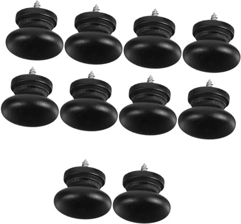 FUNOMOCYA 10 Pezzi Pomelli in Legno Massello Rotondi con Vite Autofilettante da Manopole per Armadi e Cucine Design Minimalista e Naturale per Mobili
