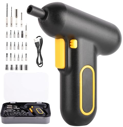 Electric Screwdrivers Cordless: 4.2V Portable Mini Power Drill with USB Cable, 27 Accessories, Combi Drill Set for Home Office Garden DIY Project Tools