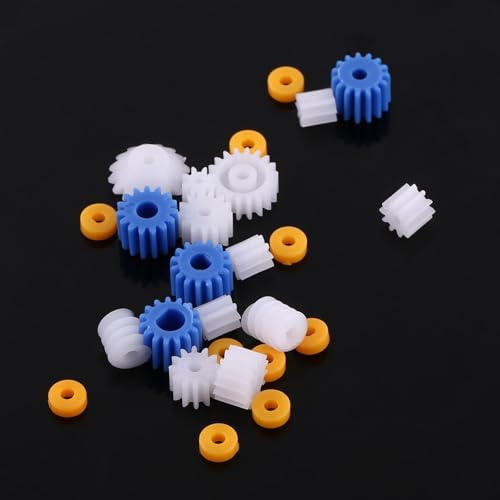 ERYUE Tragbarer Spindel-Stirnradgetriebesatz aus Kunststoff für -Modelle, Spielzeugzubehör, für Alle Arten von Autos, Robotern, 26 Teile/2 Mm Bis 4 Mm
