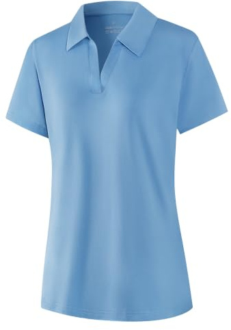 OPAWO Womens Golf Polo Shirt Short Sleeve UPF 50+ Moisture Wicking S to XXL | 95% polyester and 5% spandex polo with UPF 50+, moisture-wicking comfort and stretch for golf, tennis and daily wear