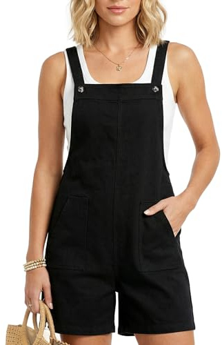 Supcomsta Womens Dungarees UK Ladies Dungarees for Women Short Summer Backless Rompers with 4 Pockets