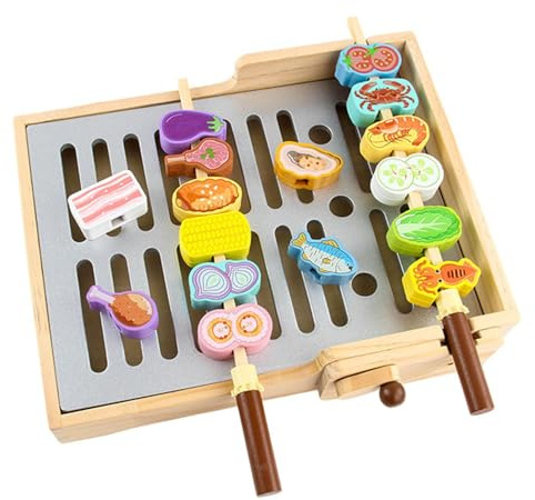 KiBcsLic Ensemble de Barbecue pour Enfants, Jeu D'imitation, Décoration Réaliste et Amusante, Accessoires de Barbecue pour Cadeaux d'anniversaire.