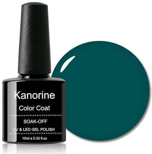 KANORINE Gel Polish Soak-Off UV/LED Gel Nail Polish Dark Green Color Coat Gel Nail Varnish Nail Art TYPE 10ml