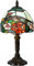 Bieye L30736 Rose Flower Tiffany-Stil Buntglas-Tischlampe mit 20,3 cm breitem Lampenschirm, 38,1 cm hoch, Rot