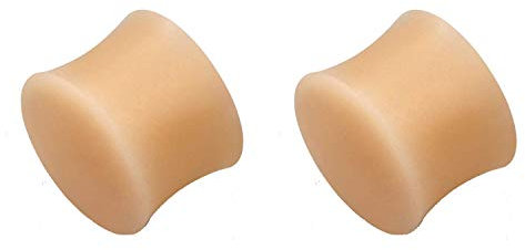 Plugs Hautfarbe 2er Set Piercing Ohrdehner Ohrplug double flared Retainer (3mm)