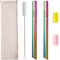 morneve Pailles Inox réutilisables Boba en acier inoxydable fer avec embouts coudés, 12mm large 255mm Longueur pour thé à bulle bubble tea Milkshakes Slushies Smoothies lait frappé, Coloré 2pcs