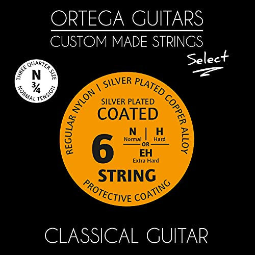 Ortega Guitars Custom Made Strings - Select - 3/4 Konzertgitarre - Regular Nylon beschichtet (NYS34N)