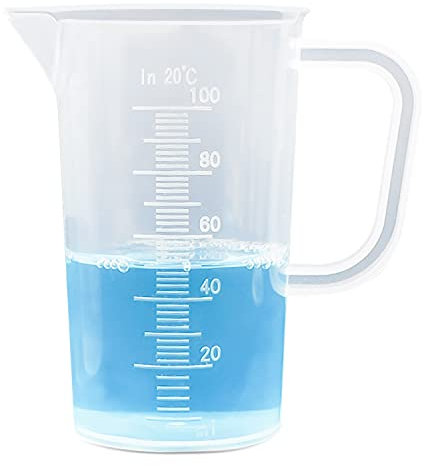 Caraffa Graduata Misurino Graduato Misurino in Plastica Misurini Graduati Capacità 100ml per Misuratore Liquidi Laboratorio Beaker