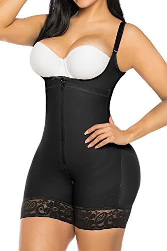 YIANNA Fajas Colombianas Shapewear für Frauen Postpartum Bauchweg Body Shaper Butt Lifter Bodysuit, 1-Schwarz, 5X-Large