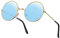 Weewooday Lunettes de Soleil Hippie Rondes Rétro de Fête des Années 70 (Bleu)