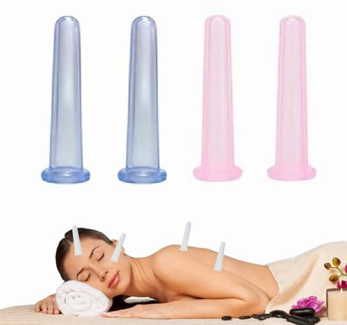 Schröpfgläser Silikon,Saugglocke Massage,Schröpfen Silikon,Schröpfglas Silikon,Silikon schröpfen Cups,Schropfenset für Massage,Gesicht Schröpfen Set für Gesicht und Augen Schröpfen Massage, 4 Pcs