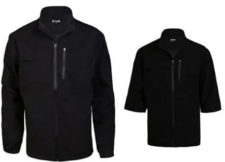 Ram Golf 2-in-1 Waterproof Rain Jacket with Zip Off Sleeves, Black, Large