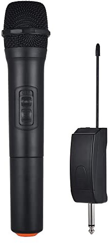 HUIOP VHF Micro,Chaînes de Microphone sans Fil Tenu dans la Main de Microphone de VHF 5 canaux pour Le Divertissement à la Maison de Discours de réunion d'affaires de Karaoke