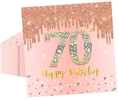 20 Stück Roségold Papier Party Servietten Tischdeko 70. Geburtstagsdeko Servietten Hochwertige Papierservietten für Frauen Geburtstag Party Deko Partyzubehör zum Thema Roségold