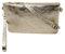 Pochette Donna con Tracolla Borsa Clutch Donna Elegante in Pelle Morbida Made in Italy Borsa da Polso Modello Mya Oro Platino