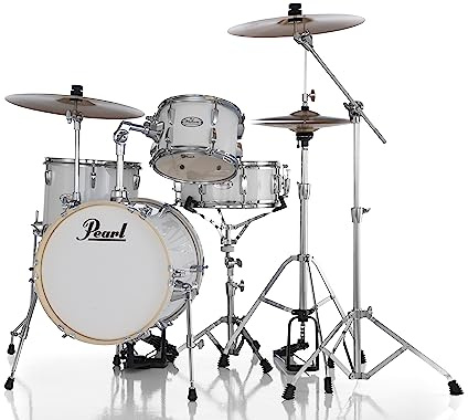 Pearl Midtown 4-Pc. Complete Drum Set with Hardware (Cymbals not included), Pure White, (MT564/C33)