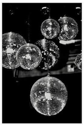 MAHWER Discokugel 70er Jahre Poster Leinwand Poster Wandkunst Dekor Druck Bild Gemälde für Wohnzimmer Schlafzimmer Dekoration ungerahmt 60 x 90 cm