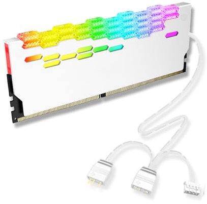ulafbwur Refroidisseur de mémoire RAM RA2 - Radiateur de mémoire RA2 - Largement compatible - En alliage d'aluminium - 5 V - ARGB - Refroidisseur de RAM pour ordinateur de bureau à domicile