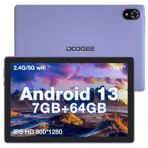 DOOGEE 10 Inch Tablet U9 Android 13 Tablets, WIFI 6 Tablet, 7+64GB/1TB, 5060mAh, 1280x800 IPS FHD Touchscreen Android Tablet, Google GMS Certified, Bluetooth 5.0, Widevine L1 2 Years Warranty - 2024