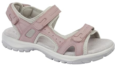 Urban Jacks Women’s Nubuck Leather Hiking Sandals, Outdoor Sport Trekking Sandals, Touch and Close Walking Shoes Sizes 4-8’s (Pink, UK Footwear Size System, Adult, Women, Numeric, Medium, 8)