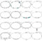 Copbopwn 16Pcs Adjustable Anklets for Women - Silver, Gold & Multicolor - Beach, Surfer & Daily Wear - Ankle Bracelet Set with Heart, Star, Turtle & Infinity Styles