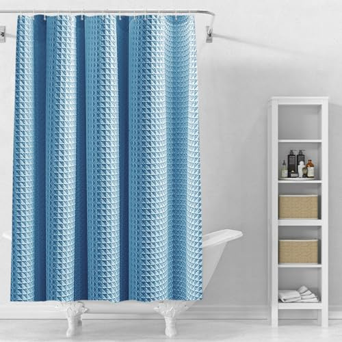 Stfery Duschvorhang Waffeloptik Badevorhang 180X180 Bathroom Curtains Waterproof Duschvorhang Antischimmel