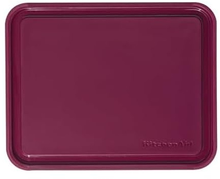 KitchenAid Klassisches Kunststoff-Schneidebrett mit umlaufendem Graben und rutschfesten Kanten, spülmaschinenfest, 20,3 x 25,4 cm, Rote Beete