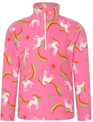 Mountain Warehouse Endeavour Kids Fleece Jacket - Half Zip, Lightweight, Micro Fleece, Fast Dry, Antipill For Boys & Girls - For Spring Summer, Travel & Outdoors Berry Kids Size 3-4 Years