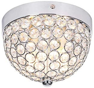 GHBSDNEPP 2 Lights Bowl Sflush Mount Ceiling Lamps Mini Mini Crystal Ceiling Lights Elegant Designs Chandelier Crystal Ceiling Lamps Durable