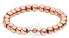 Purelei® Elastischer Blütenring – Ring mit weißen Glasperlen & Edelstahl-Metallkugeln – Größen S/M & M/L – Edelstahl in Gold, Silber oder Roségold – Anxiety - Fidget (Rosegold, S-M)
