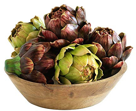 Juego de 6 verduras artificiales de alcachofa para decoración del hogar, para bodas, fiestas (grande, rojo)