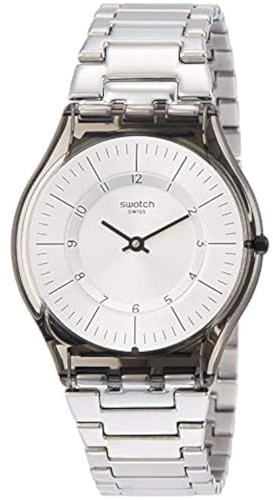 Swatch Damen Analog Quarz Uhr mit Edelstahl Armband SFM134G