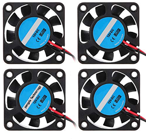 ASHATA 4PCS Lüfter DC12V, 40 x 40 x 10 mm 3D Drucker Hotend Kühler Fan 7000 RPM Kühlgebläse,5X -Ventilator 6.7CFM High-Speed Cooling Fan Kühler Lüfter Kits für 3D