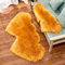 WIONE Lammfell Teppich Schaffell Lammfellimitat Schaffellimitat Wollteppich Faux Teppich Kunstfell Nachahmung Wolle Bettvorleger Sofa Matte Longhair Fell Gelbes Kamel Doppelherz 60 * 120cm