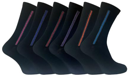 6 pairs mens formal patterned striped argyle coloured dress cotton socks