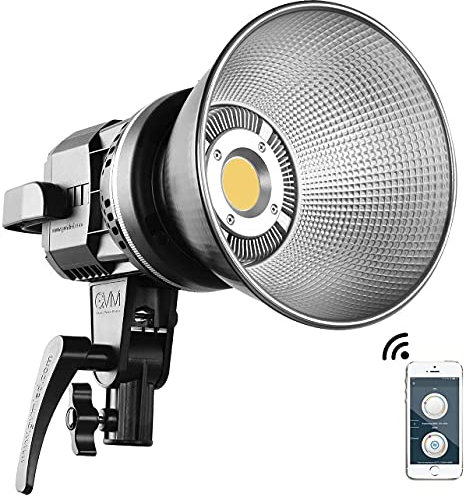 GVM LED Videolicht, 80W Tageslicht 5600K Bowens Fotografie LED Dauerlicht für Foto Studio Film YouTube Video Streaming Studioset, 11500Lux/0,5m,Videolampe Fotolicht, Videobeleuchtung, Studiolicht