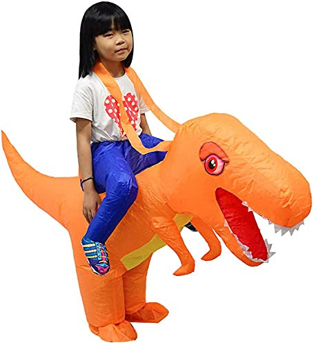 LOLANTA Kids Inflatable Dinosaur T-REX Costume Toddler Halloween Blow Up Fancy Dress Up, orange, 3-6 Years