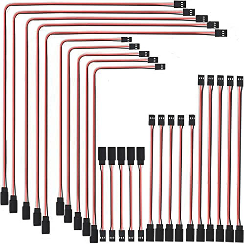 RUNCCI -YUN 25 pcs RC Servo Verlängerungskabel,JR Servoverlängerung,Servokabel,Servokabel 3 Pin Kabel ,JR Stecker Verlängerung, 5 Sizes(10 cm, 15 cm, 30 cm, 50 cm und 60 cm)
