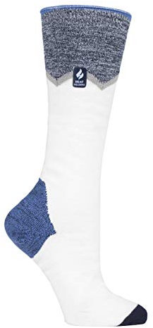 HEAT HOLDERS LITE - Damen Knielang Warm Bunt Muster Extra Ultra Dünn Skisocken (37-42 EU, Creme Zig Zag)