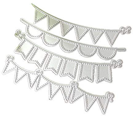 Stanzschablonen für Scrapbooking, 4 Stück/Set, Dreiecke, Kreise, Banner, Metall, Stanzschablonen, DIY Scrapbooking, Schablonen – Silber