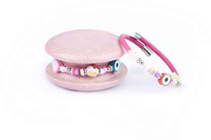 Too Late Bracciale Donna, Bracciale Macaron Funny Mignon 1 Giro, Bracciale Charm, Bracciale Caucciù Made in Italy (sweetfuxia)
