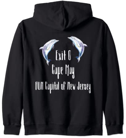 Exit 0 Cape May Fun Capital Of New Jersey Delphin Kapuzenjacke