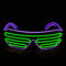 Therlan LED Brille, Neon Party Brille, Leuchten Brille, Flashing Atzenbrille, LED Kostüme Sonnenbrille PartyBrille Leuchtbrille für Rave EDM Party (Violett - Grün)