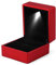 Ringbox mit LED Licht, Schmuckvitrine Zur Aufbewahrung von Ringen, Verlobungsringbox für Hochzeitsantrag, Valentinstag, Geburtstags Charm Geschenkbox Led Licht Schmuck Verlobung (Rot) (Rot)